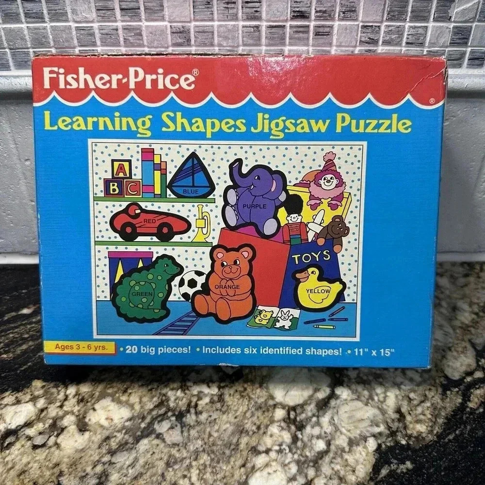 Vintage Fisher-Price LEARNING SHAPES Jigsaw PUZZLE Little People Age 3-6 - Picture 3 of 10